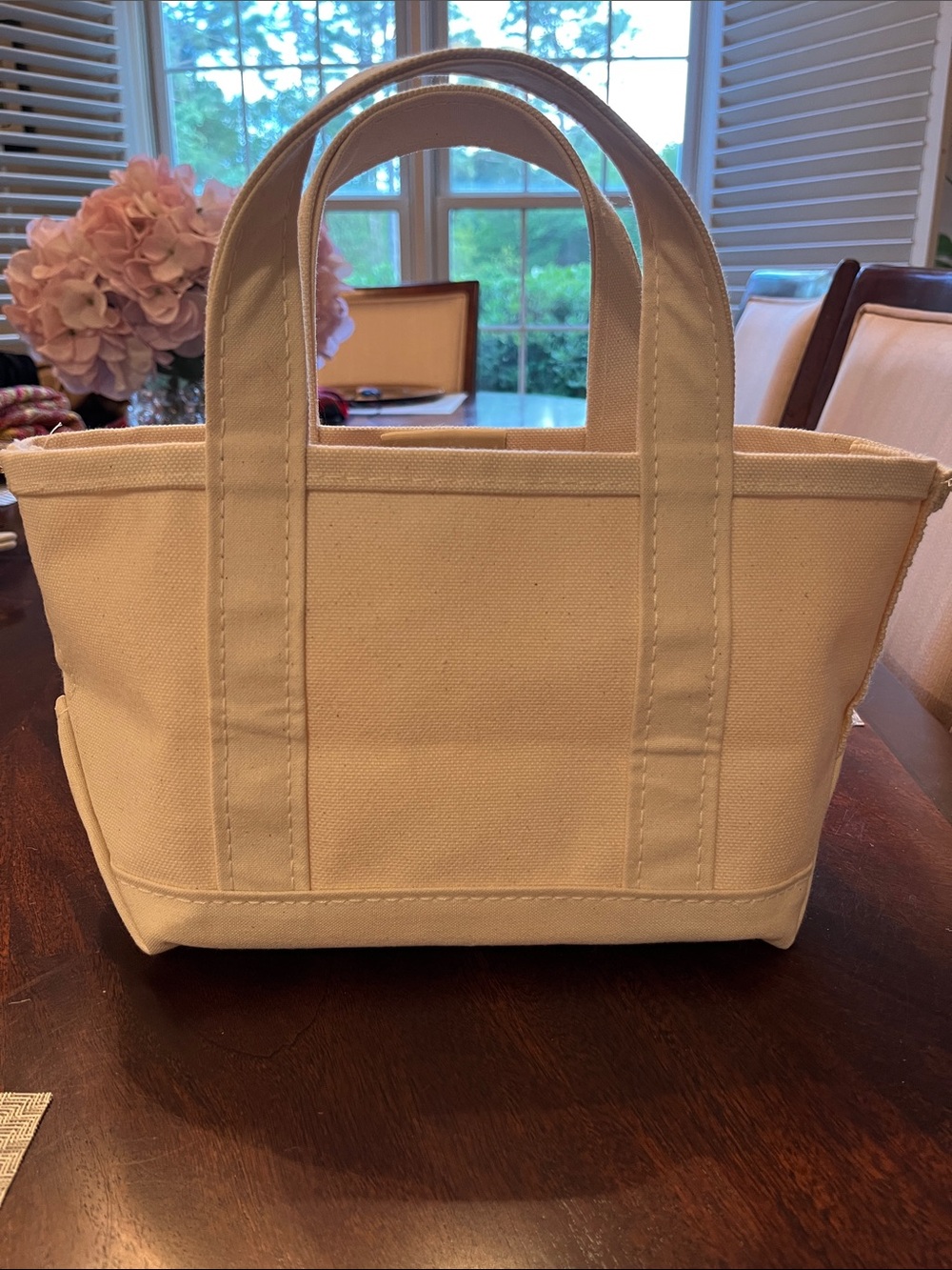 L.L. Bean Cream Canvas Handled Tote